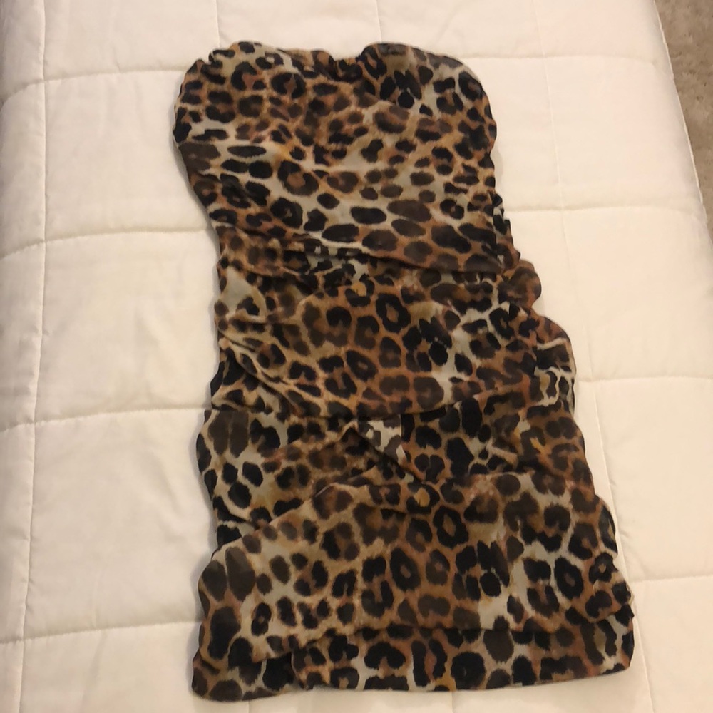 Express leopard print dress with optional straps